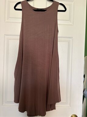 Amazon Tan Sleeveless A-Line Dress